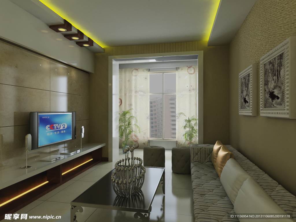 现代豪华影视墙