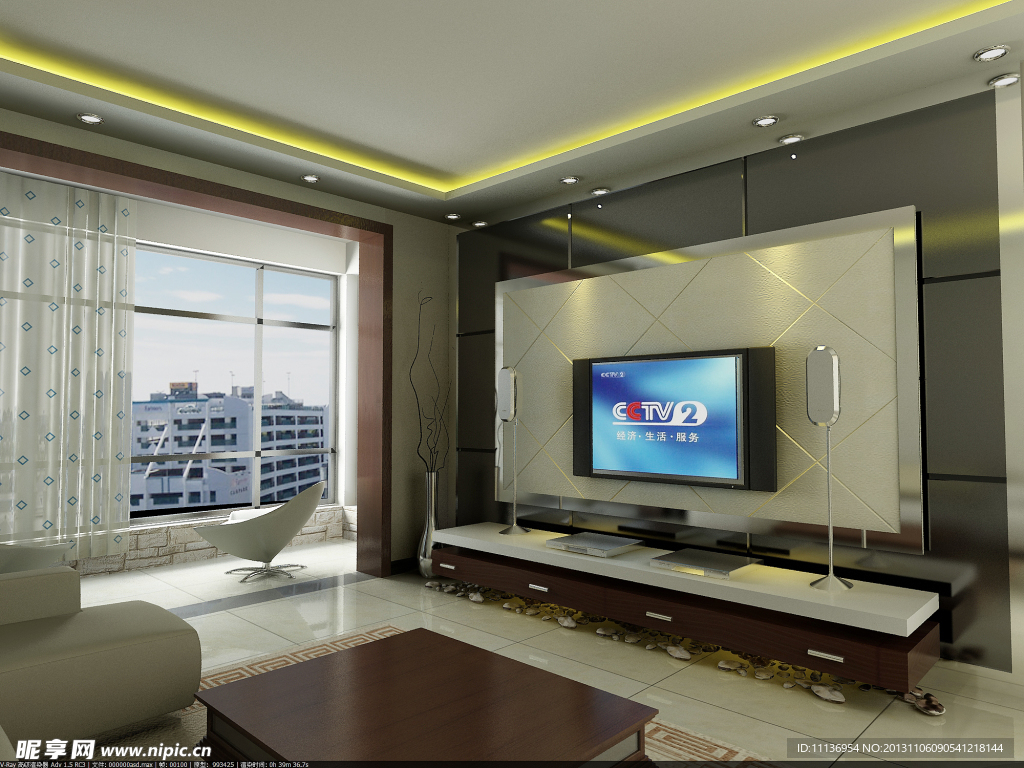 现代黑镜玻璃影视墙