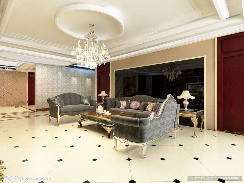 欧式沙发背景墙