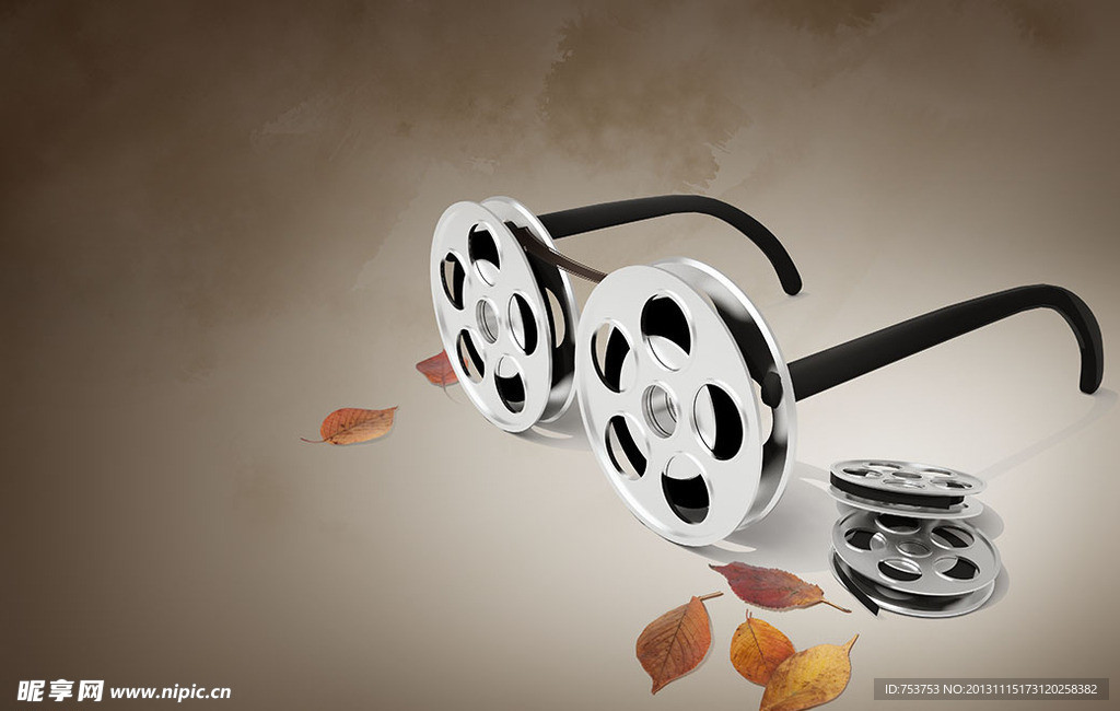 电影胶片组成的眼镜