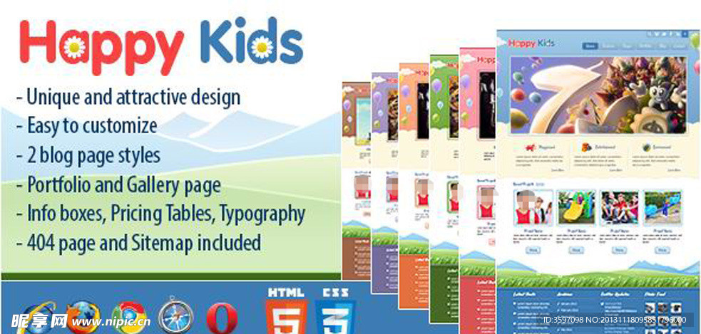 儿童乐园CSS3模板