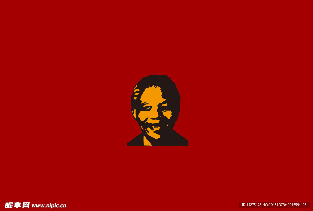 曼德拉手绘矢量头像