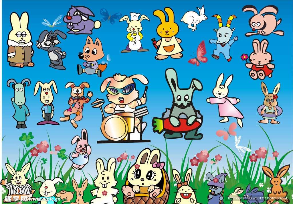 兔子人物 背景