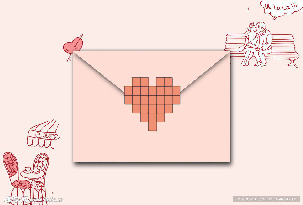 情人节粉色信封