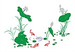 荷花鲤鱼图 cdr
