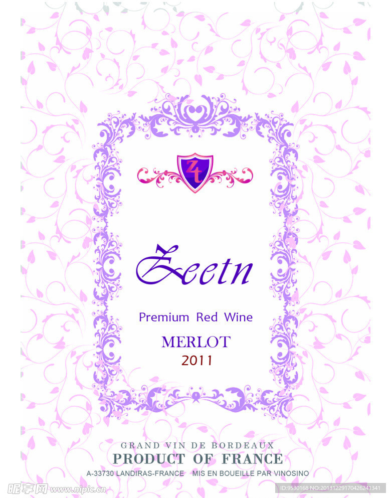 红酒酒标瓶贴标签