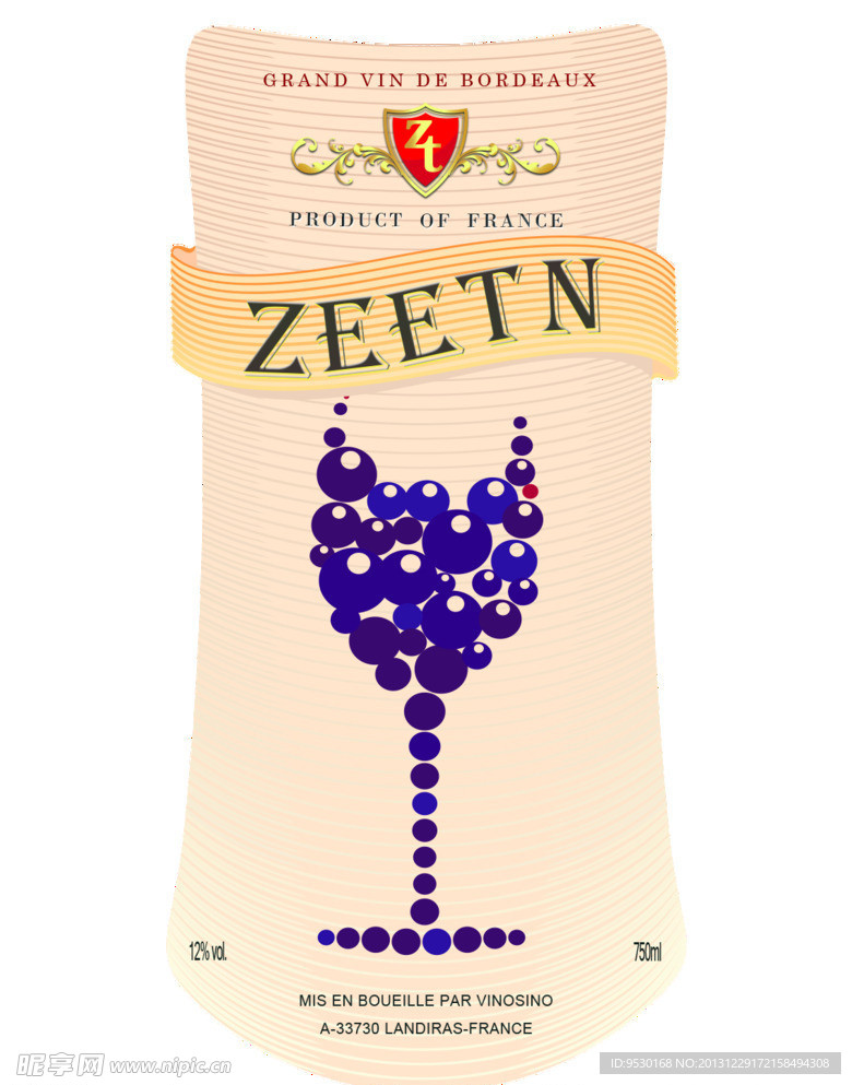 红酒酒标瓶贴标签