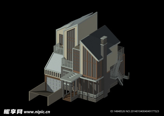 独栋别墅3D模型