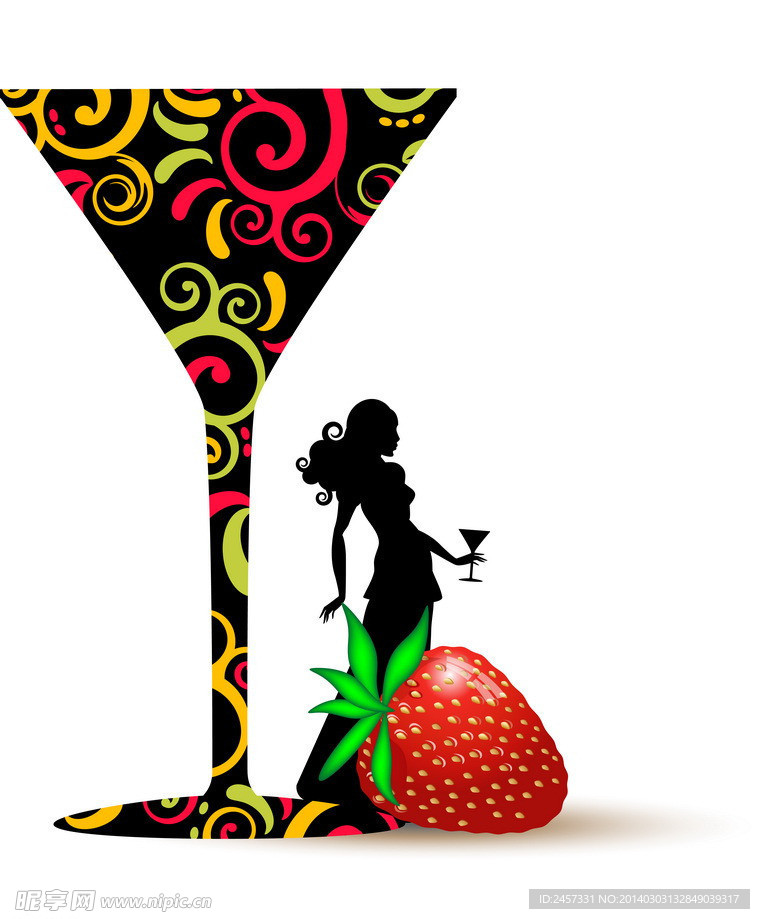 喝鸡尾酒的美女