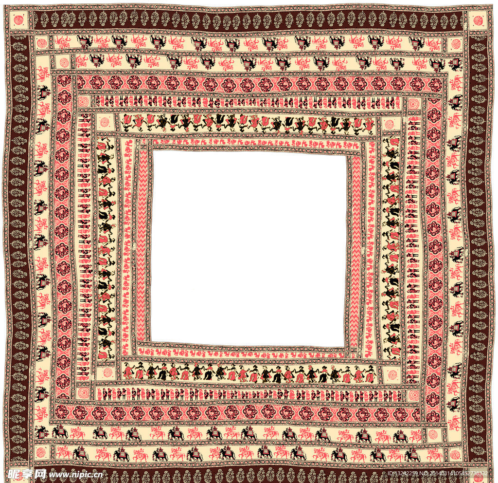 方巾花 民族风图案