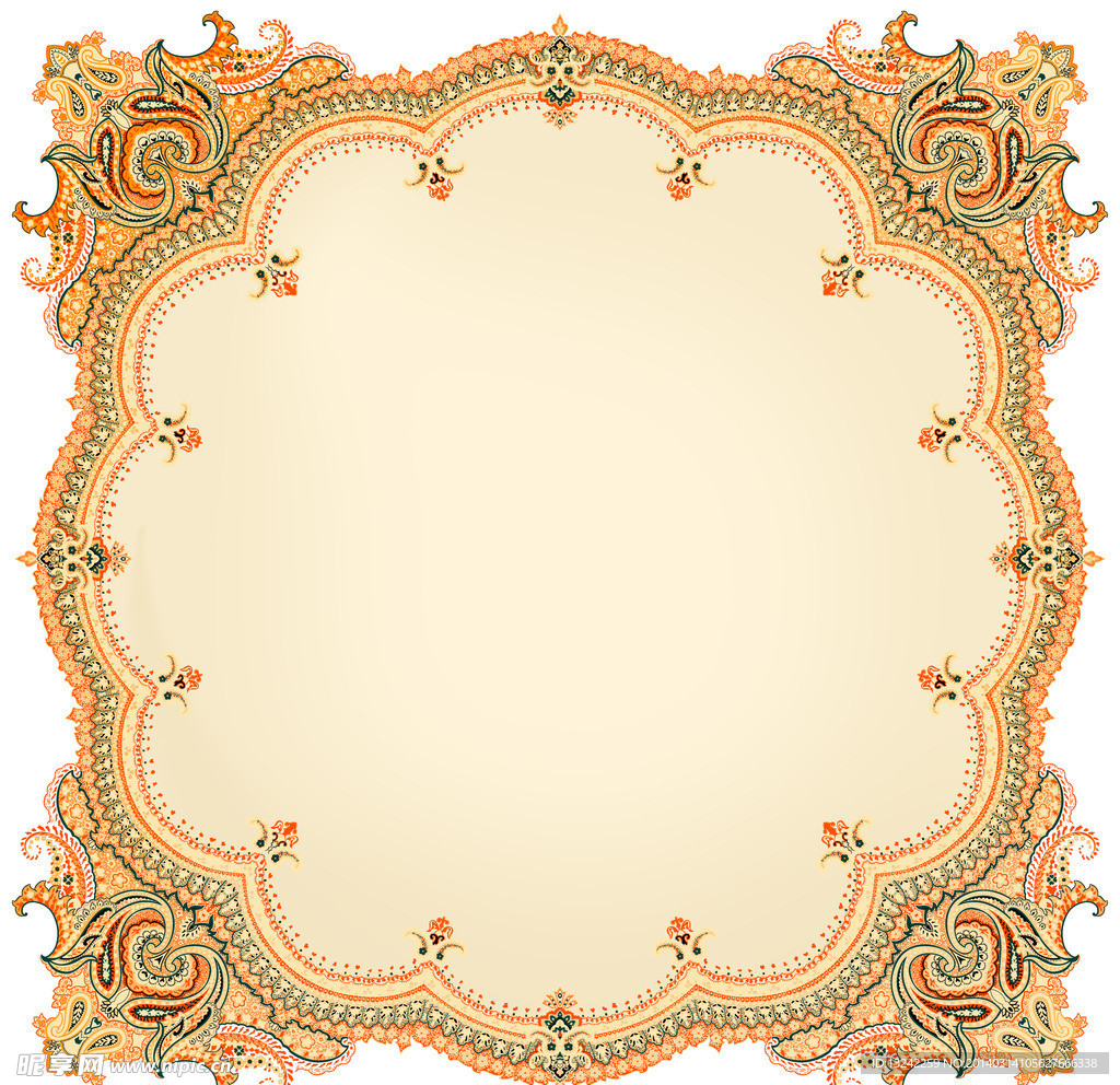 方巾花 民族风图案