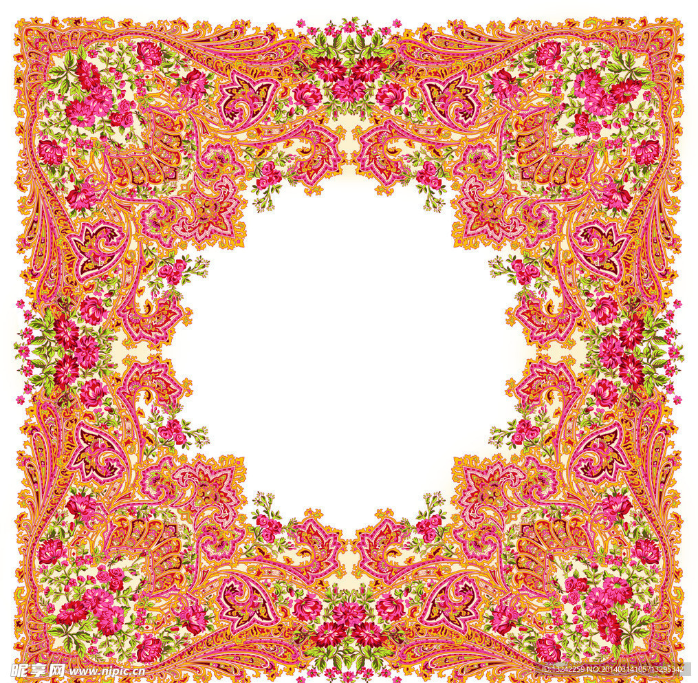 方巾花 民族风图案