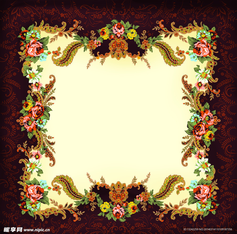 方巾花 民族风图案