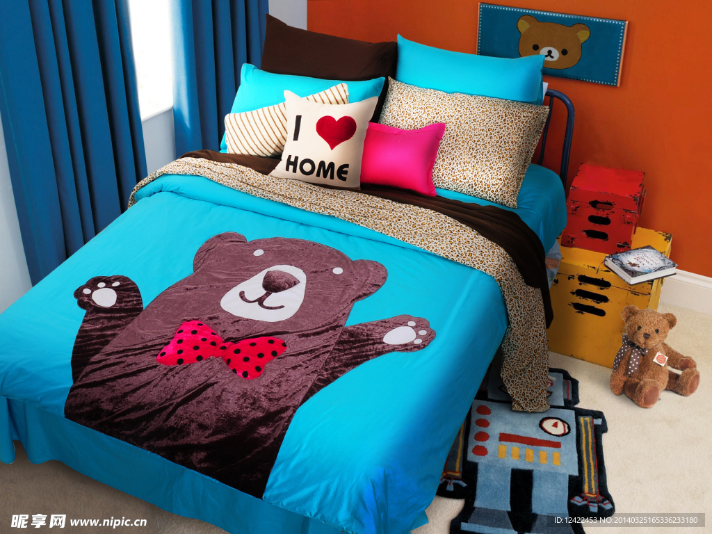家纺卡通熊床品儿童房