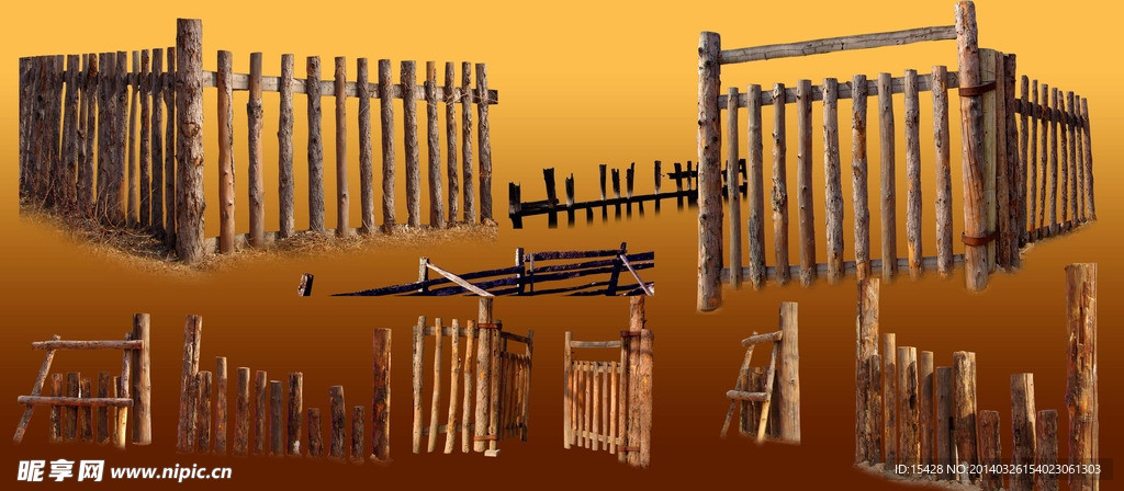 木栅栏素材