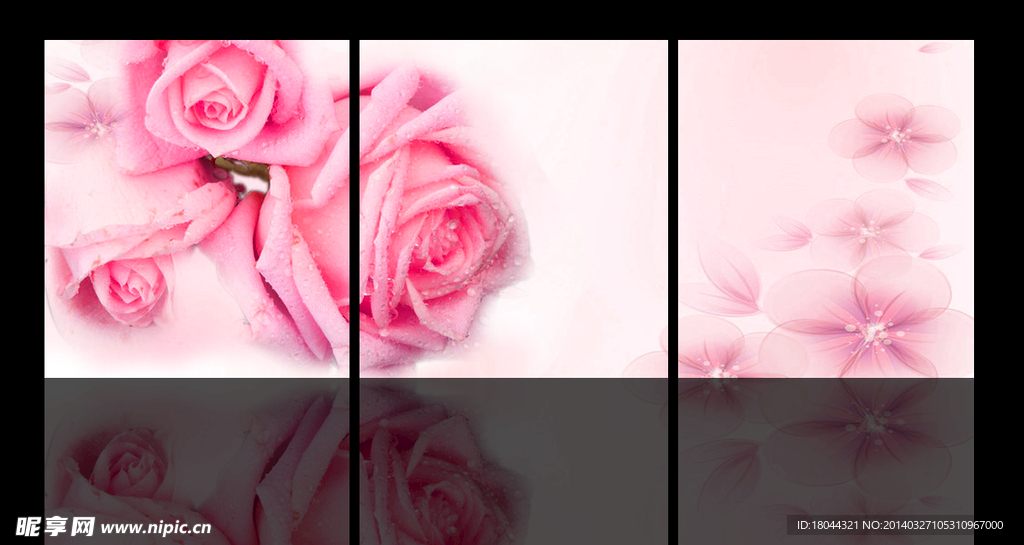 浪漫玫瑰花 无框画