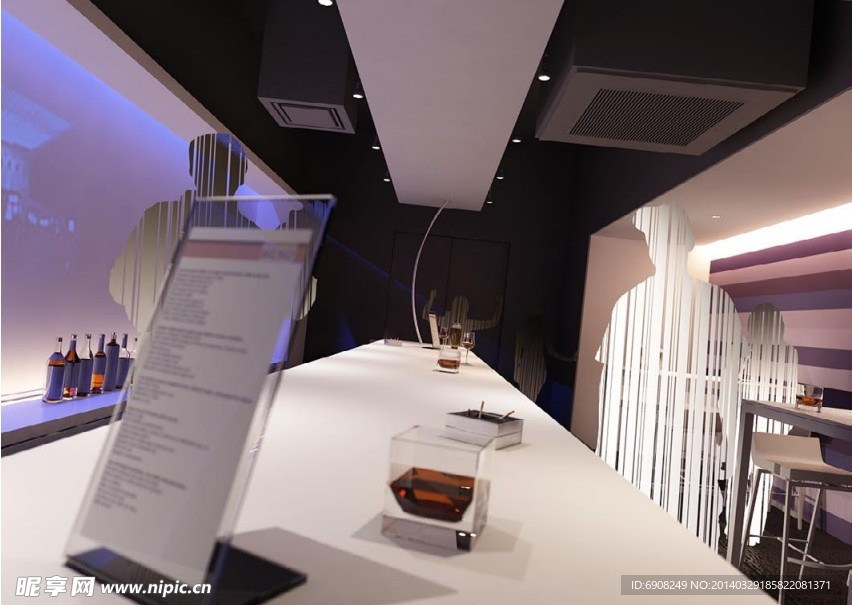 工装吧台设计场景模型