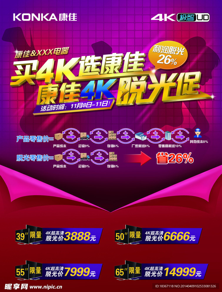 康佳4K脱光促海报