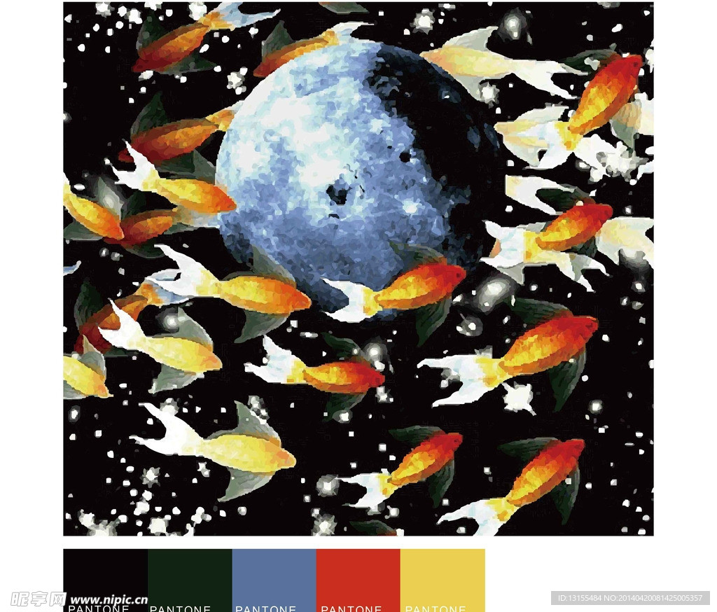 鱼群 夸张 素材