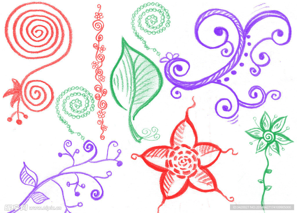 手绘风格小花纹笔刷