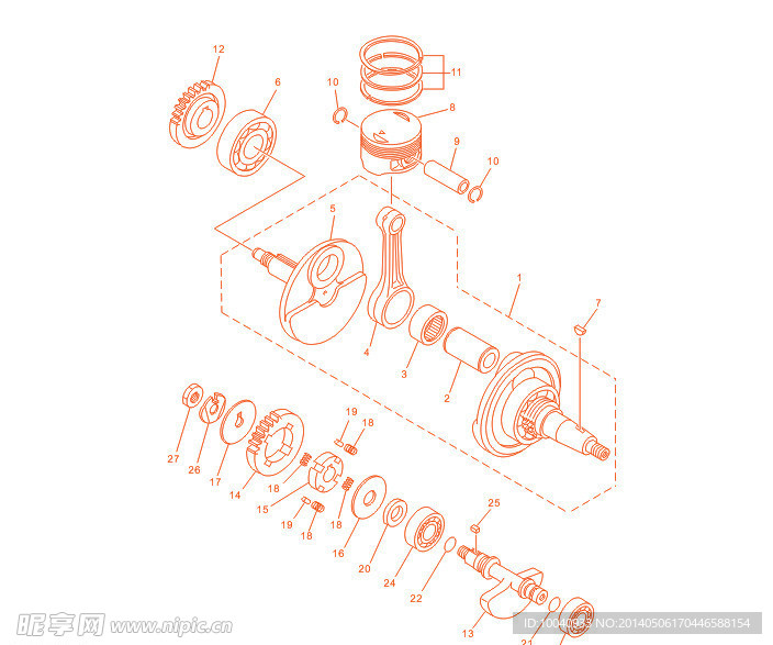 摩托车配件矢量图