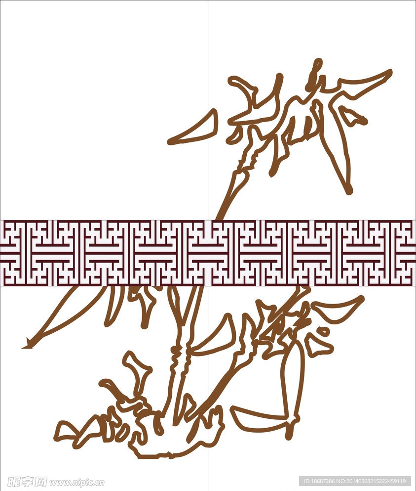 咖啡色竹子移门