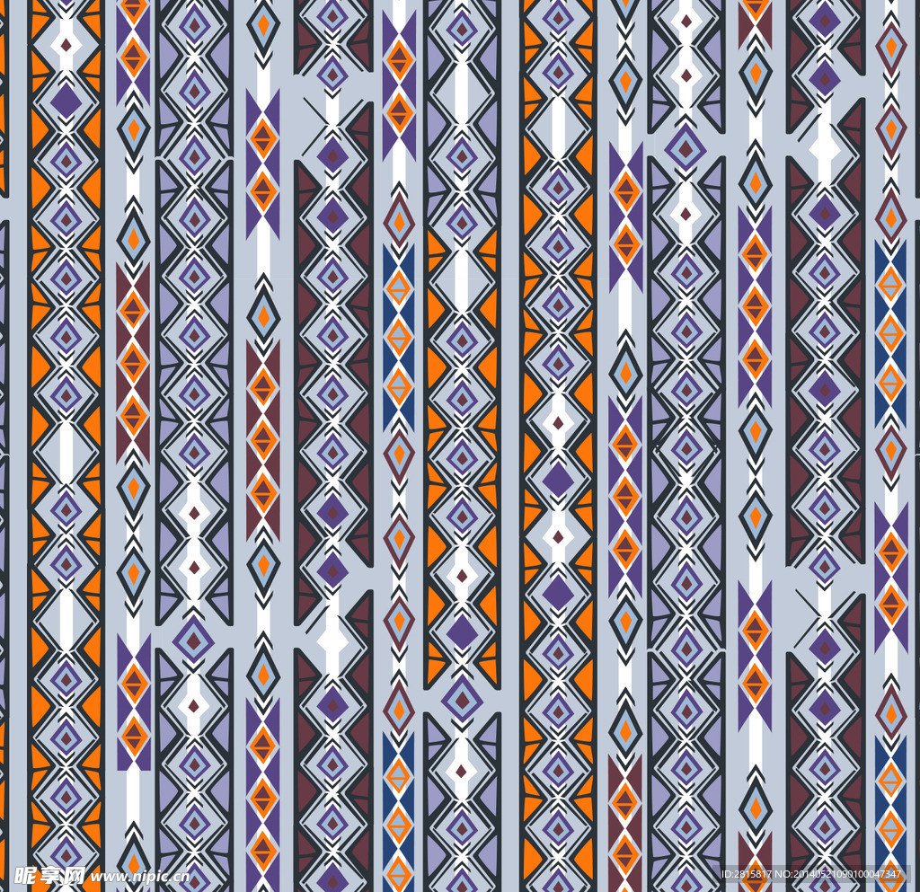 民族风格竖条印花