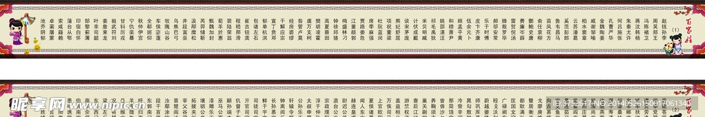 百家姓卷轴