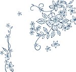 手绘电视背景墙矢量图