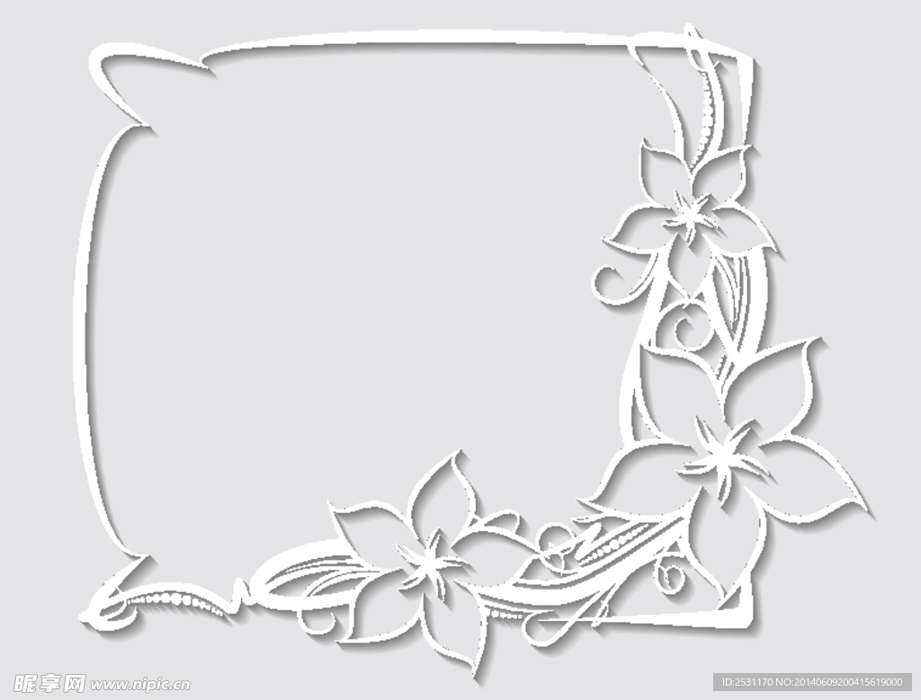 白色剪纸花纹