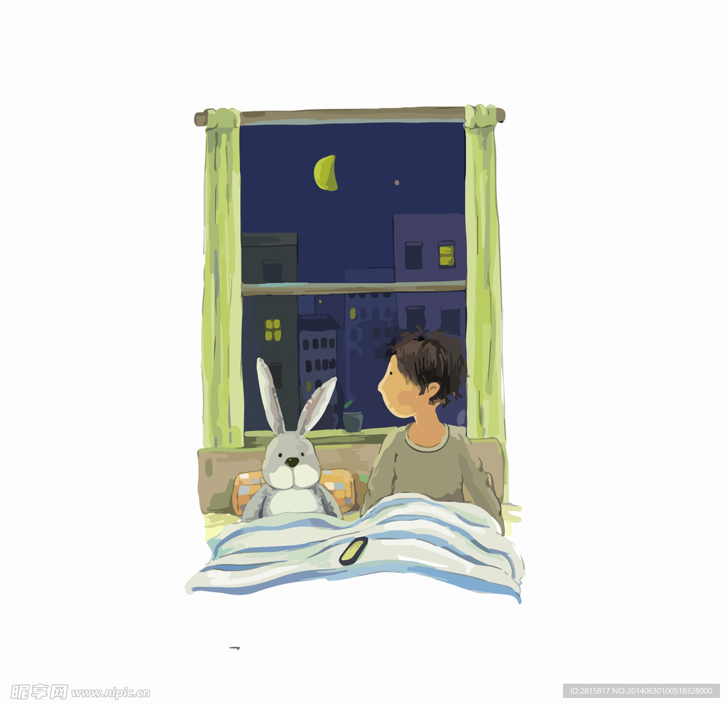 创意体恤兔子与男孩