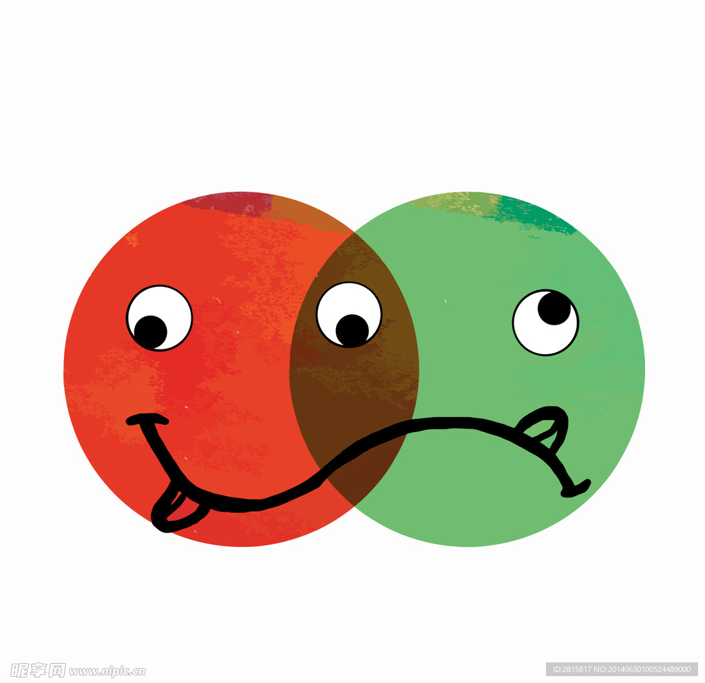 创意体恤笑脸与悲伤