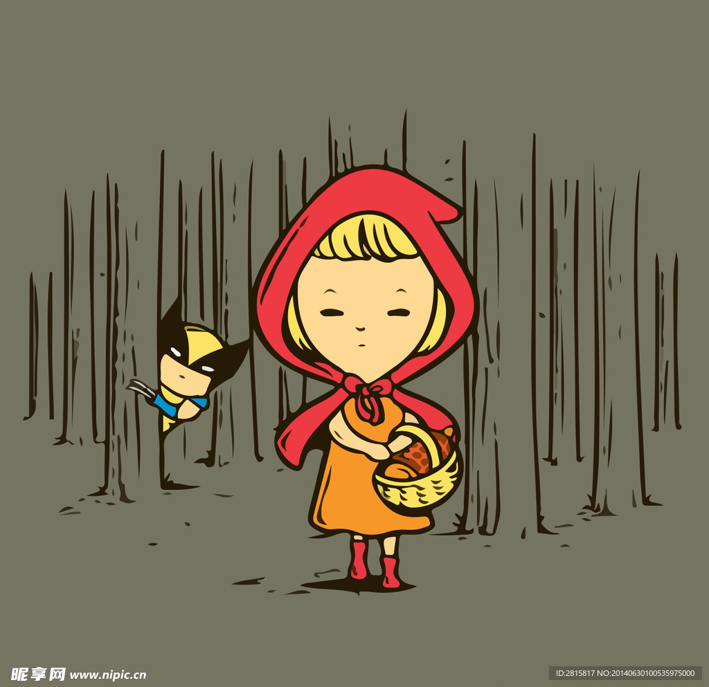 创意体恤小红帽与金刚