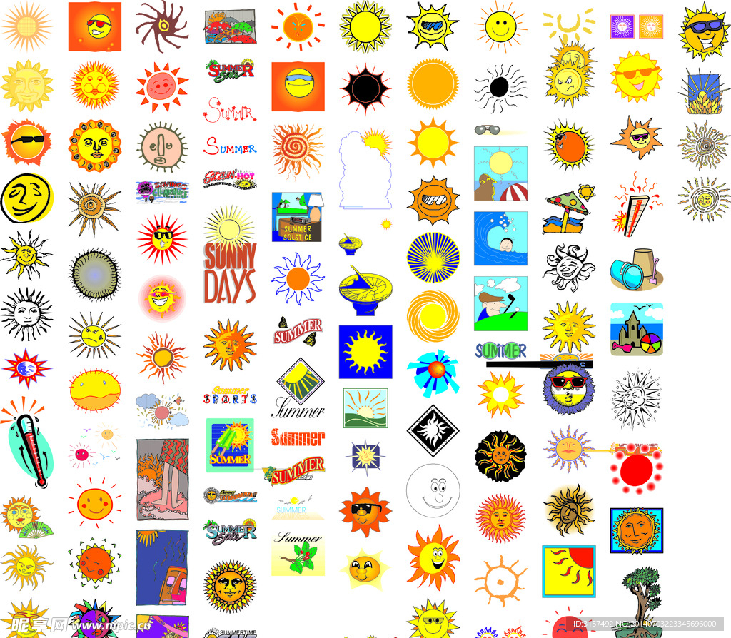 夏天图标元素