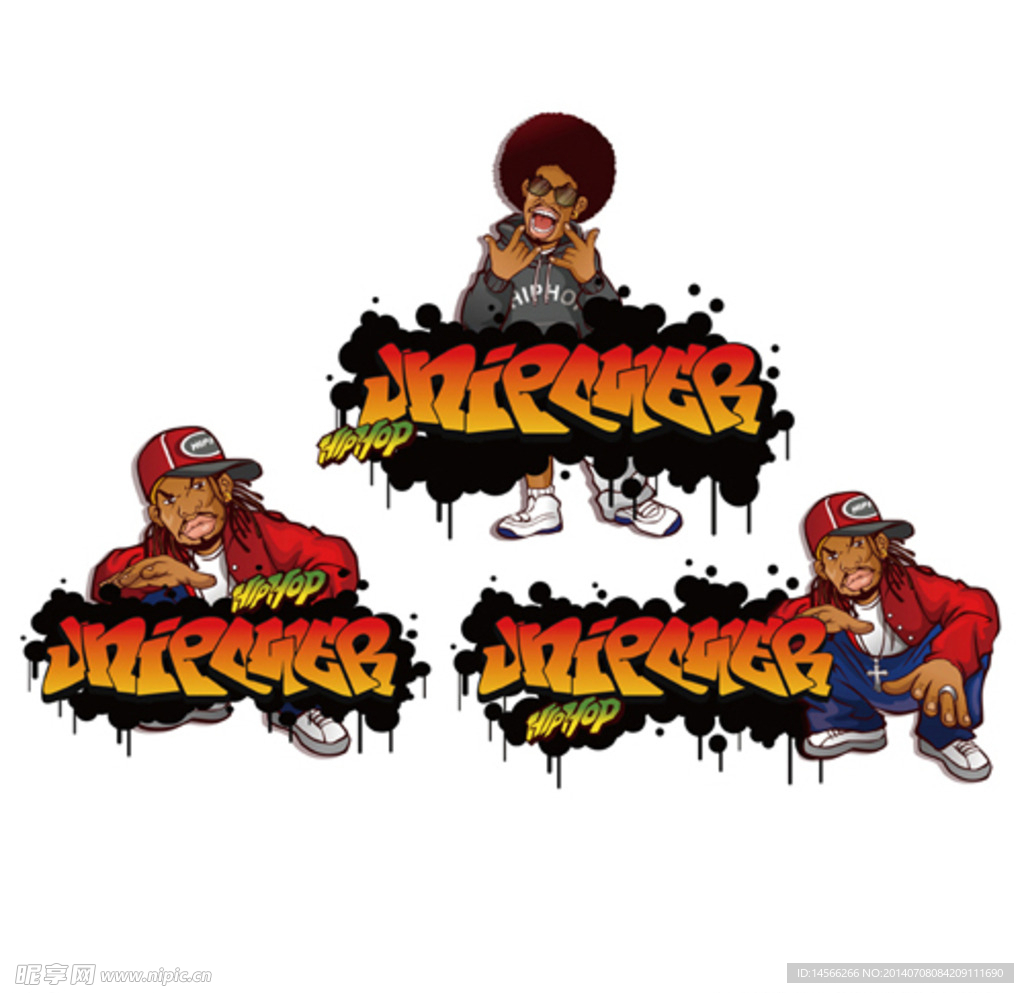 嘻哈T恤街舞图案