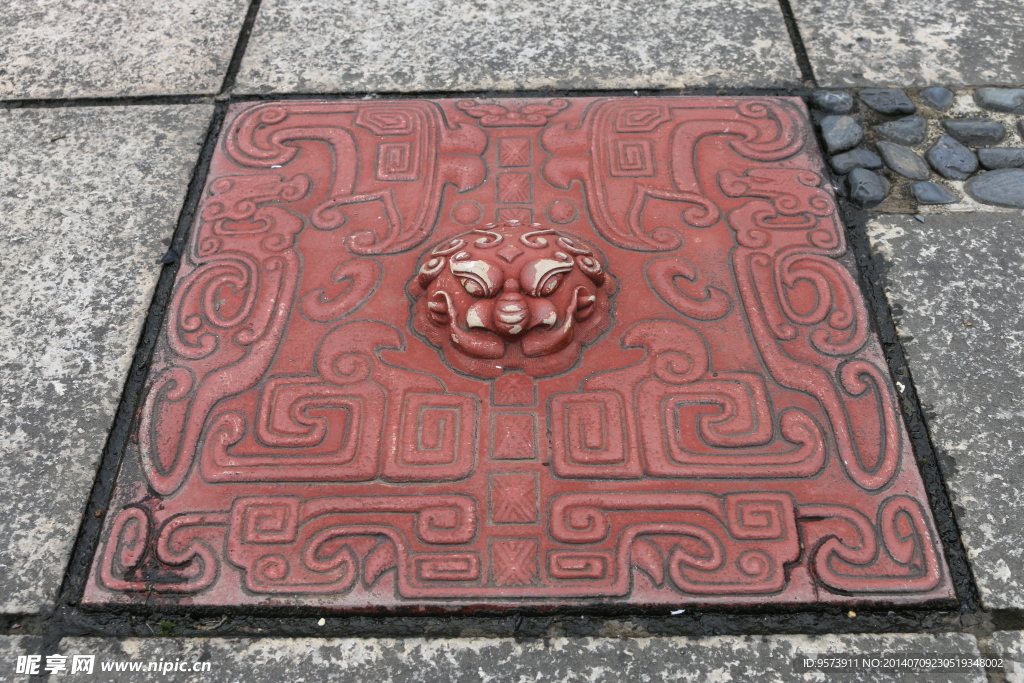 民族花纹 貔貅 地板砖