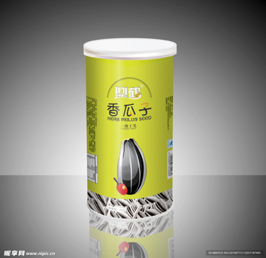 坚果圆筒包装平面图