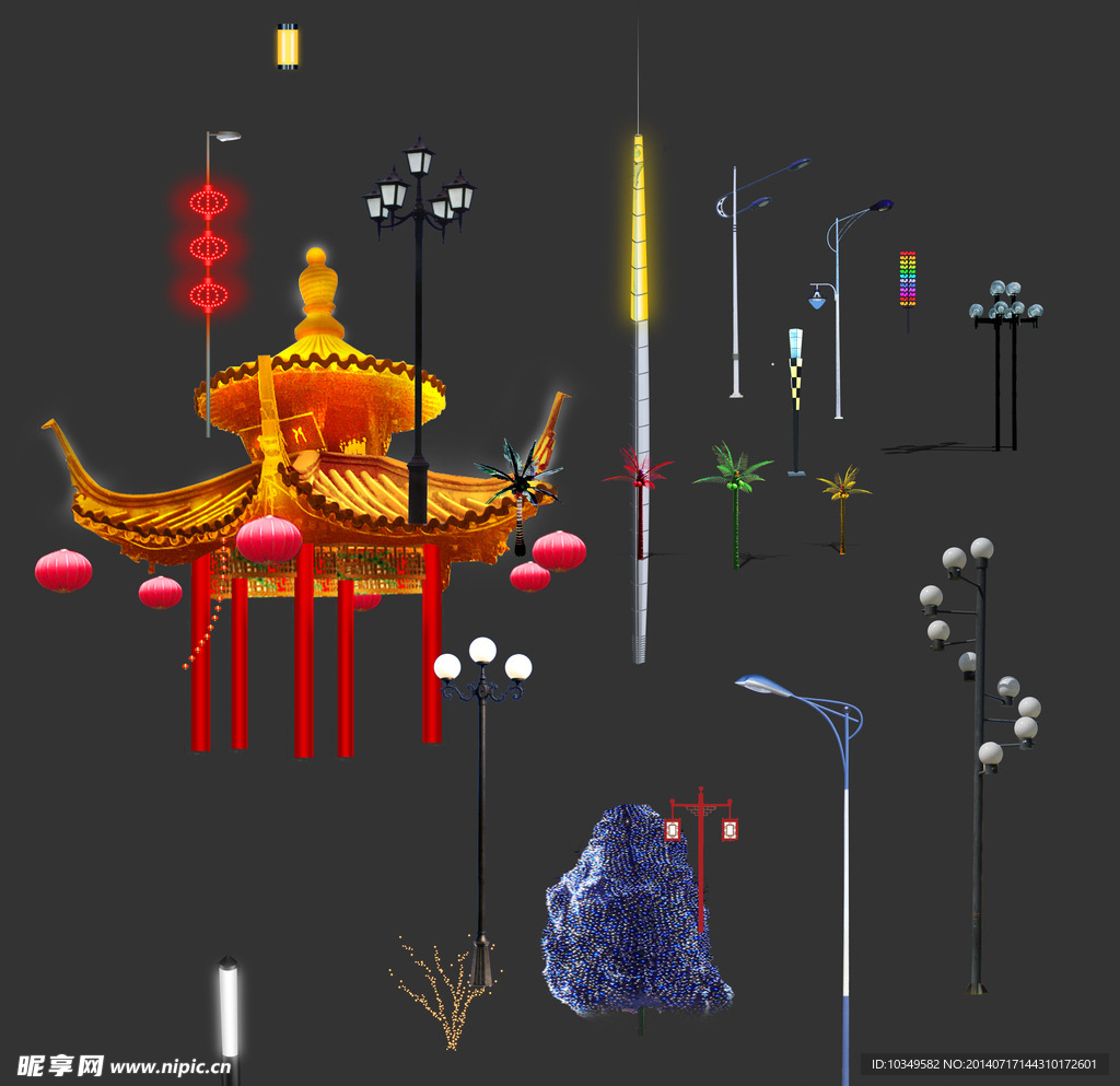 亮化效果图夜景灯光灯