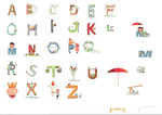 卡通字母