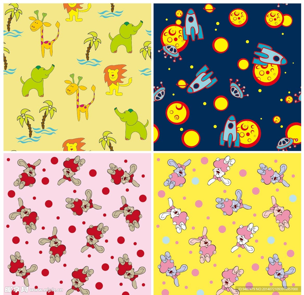 可爱动物矢量图