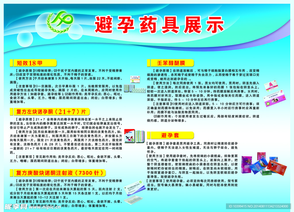 避孕药具展示