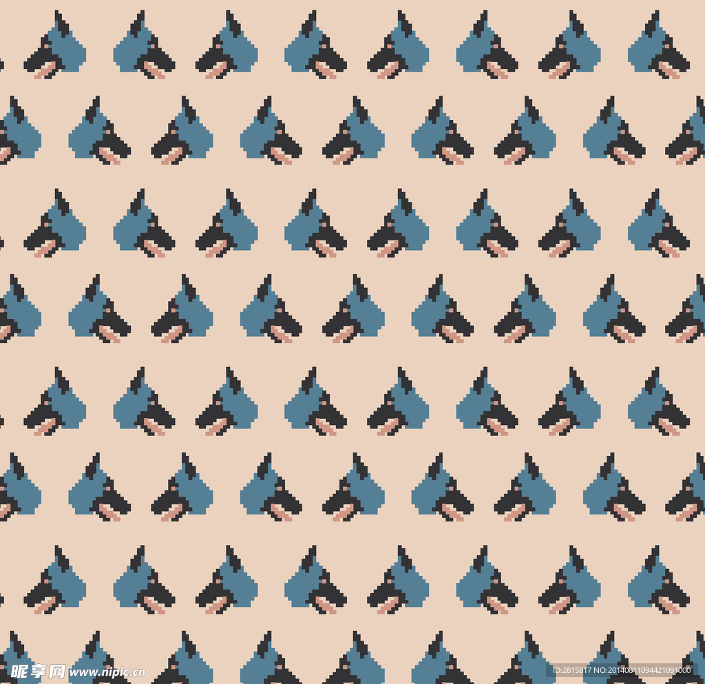 大牌马赛克狗头印花