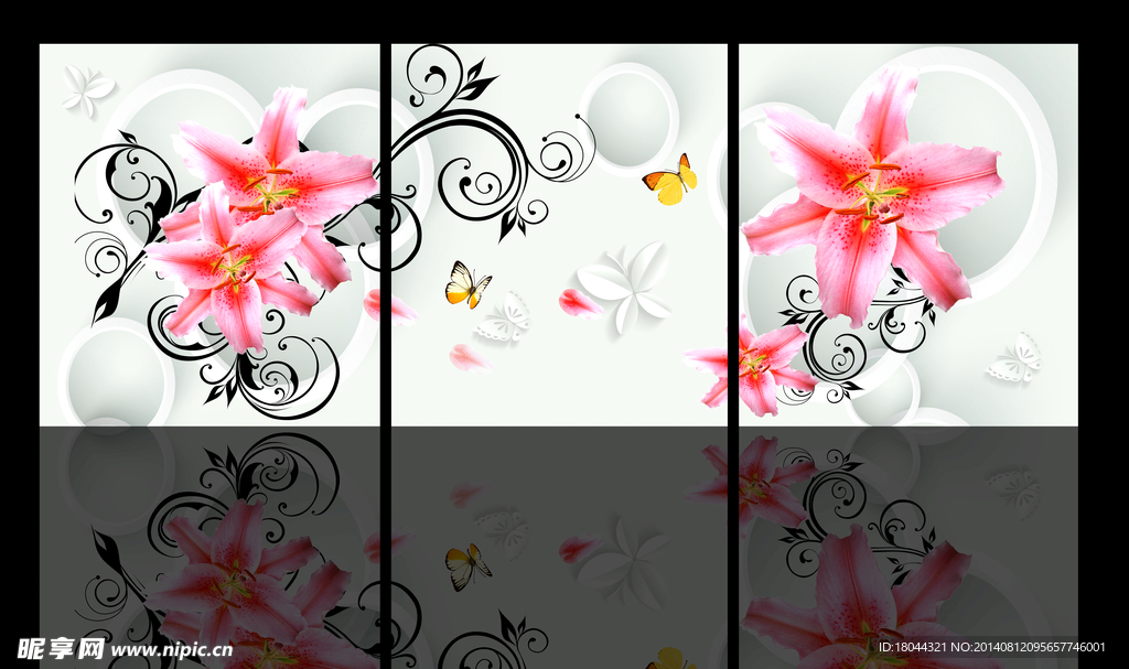 浪漫百合 无框画