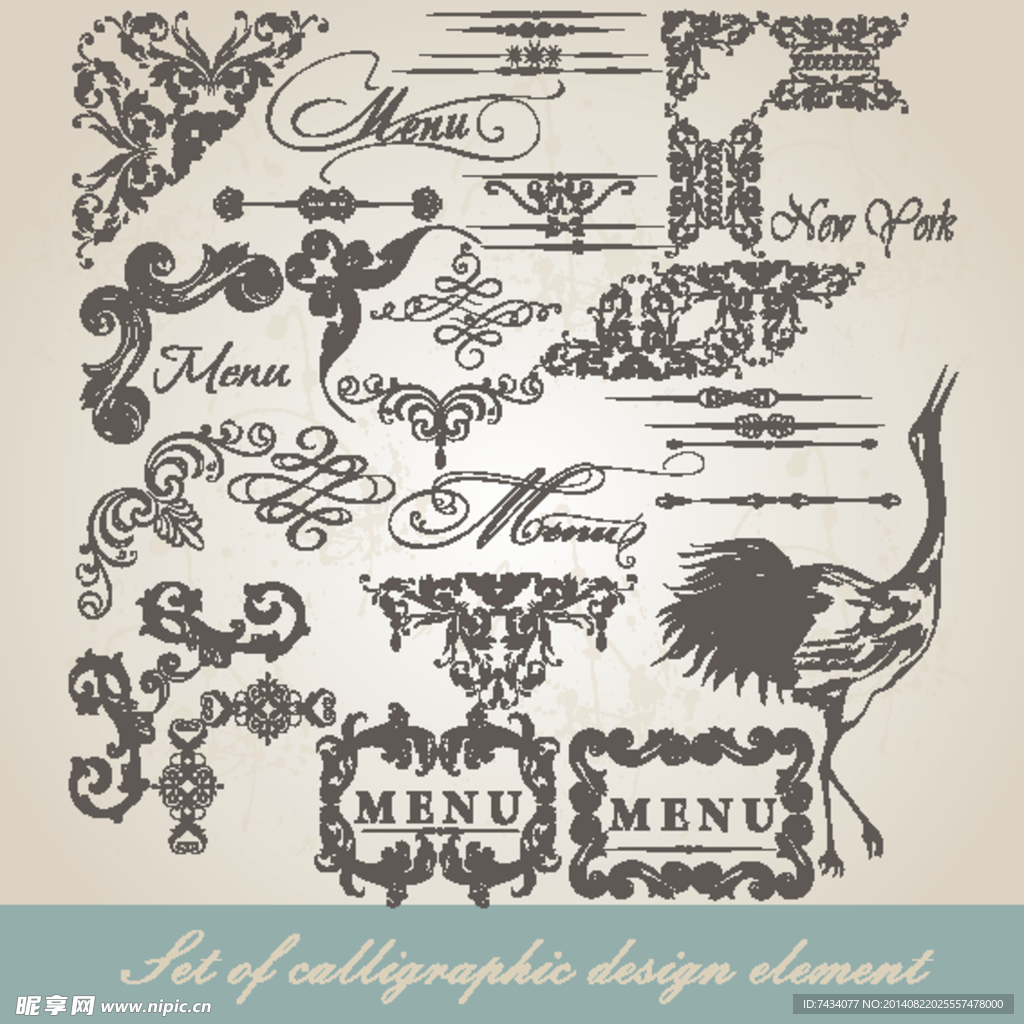 矢量欧式装饰花纹