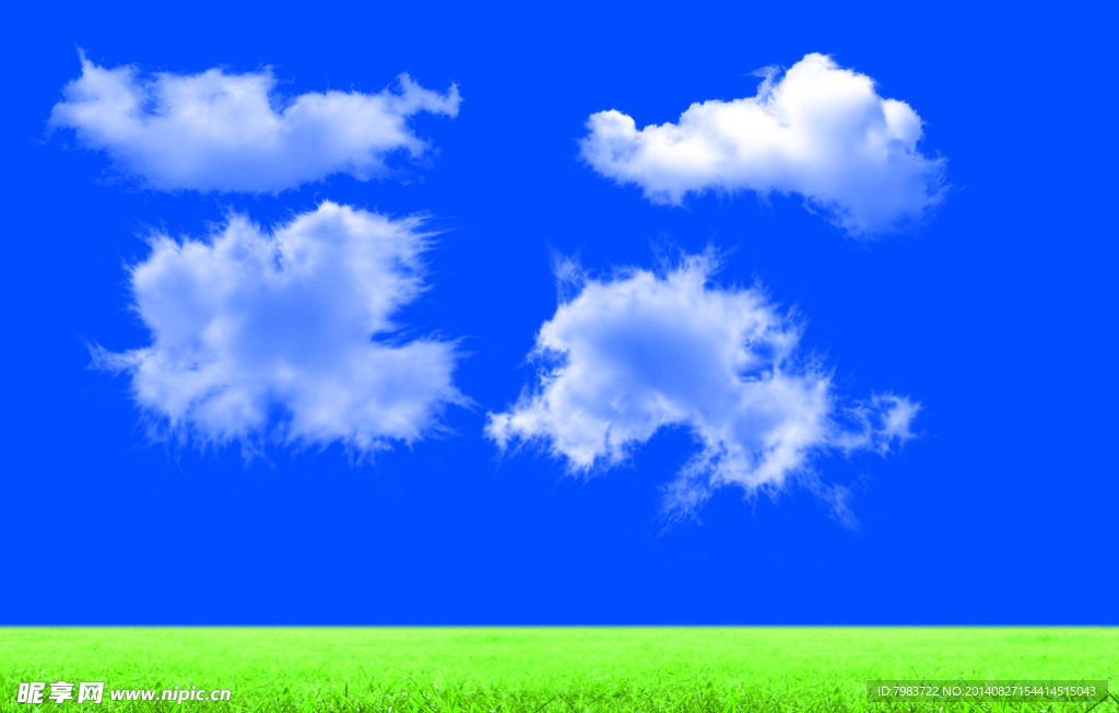 蓝天白云 草地