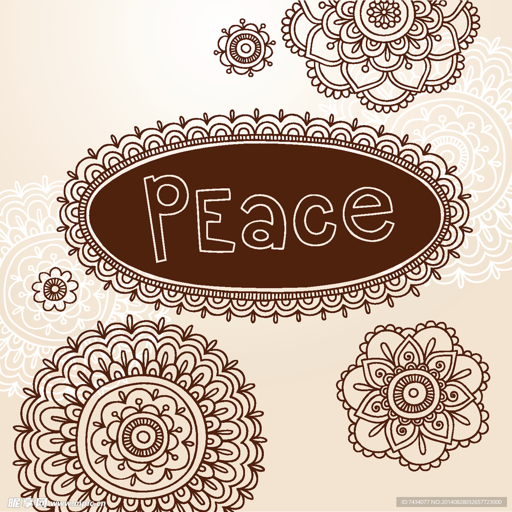 矢量手绘花纹边框