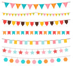 装饰素材矢量三角串旗