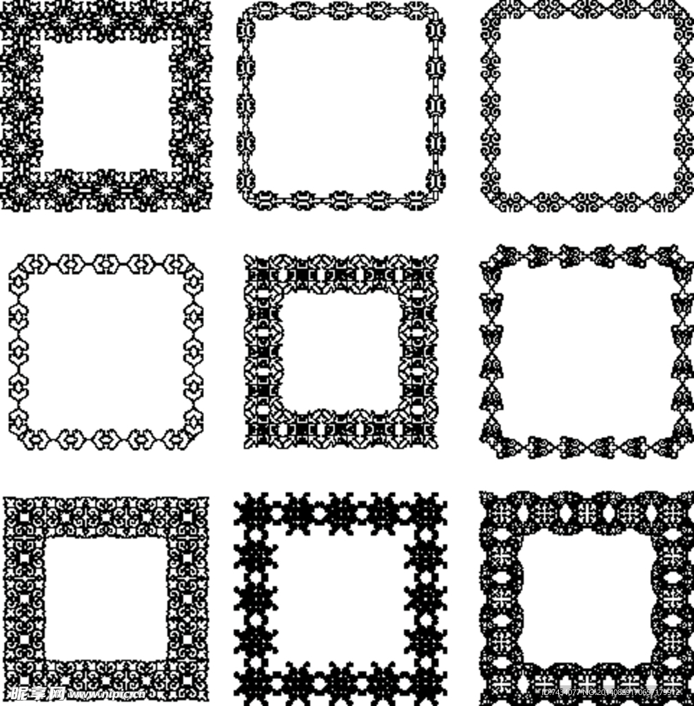 矢量欧式花纹边框