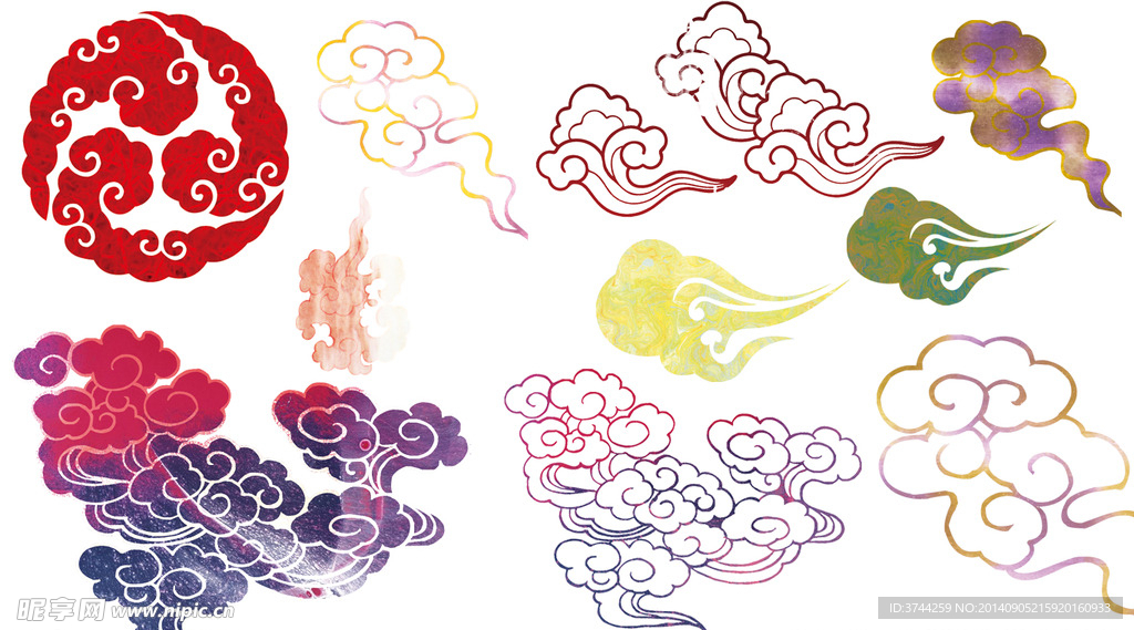 五彩祥云PSD分层素材