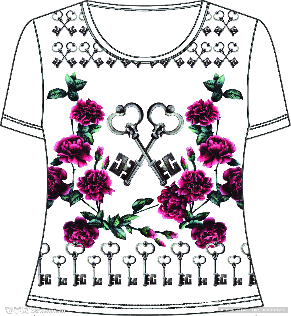 衣服印花 钥匙花